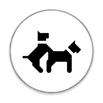 Baise des chiens - Magnet rond - blanc - Devant
