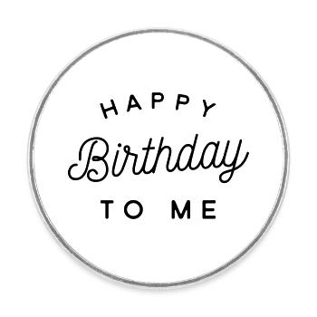 birthday - Round  fridge magnet - white - Front