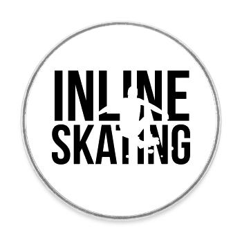 inline skating - Round  fridge magnet - white - Front