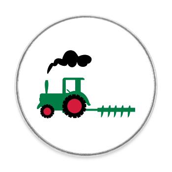 traktor trecker landwirtschaft - Runder Kühlschrankmagnet - Weiß - Vorne