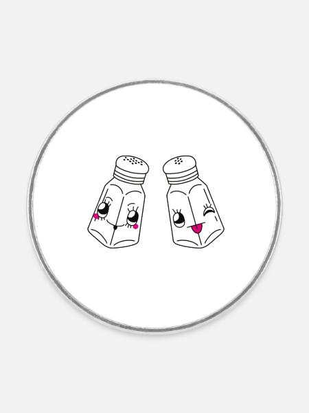 Salz und Pfeffer Humor - Runder Kühlschrankmagnet - Weiß