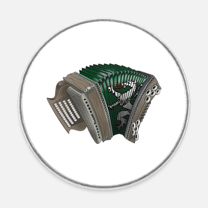 Styrian Harmonica - Styria | Ziach ON! - Round  fridge magnet - white