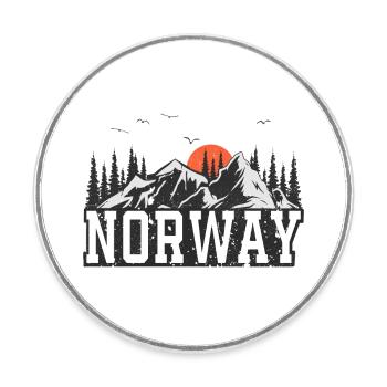 Norwegen - Runder Kühlschrankmagnet - Weiß - Vorne