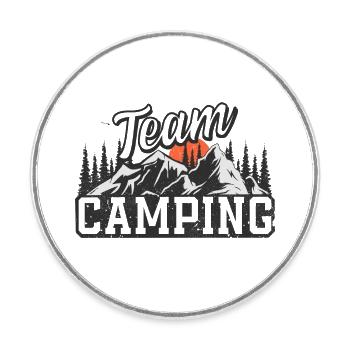 Équipe Camping - Magnet rond - blanc - Devant