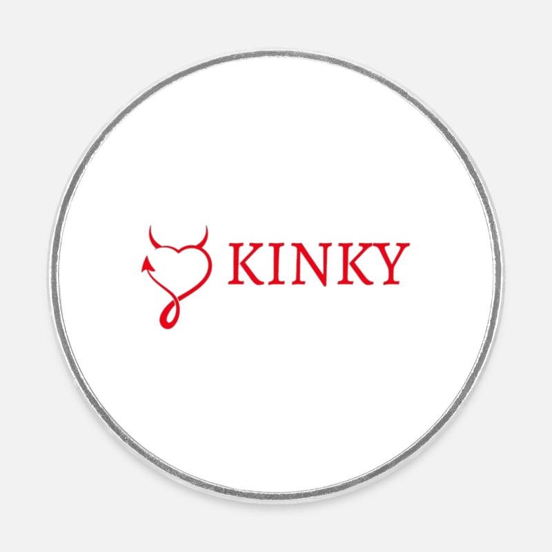 Kinky Line - Round  fridge magnet - white