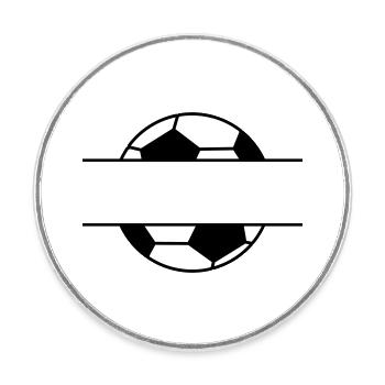 Football name tag with desired name - Round  fridge magnet - white - Front