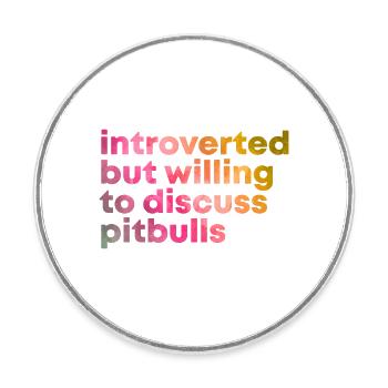 Pitbull - Magnet rond - blanc - Devant