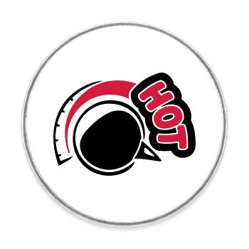 Hot - Round  fridge magnet - white - Front
