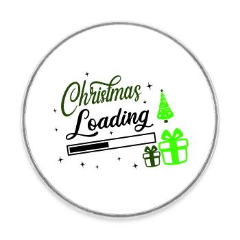 Christmas Loading - Runder Kühlschrankmagnet - Weiß - Vorne