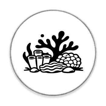 Coral Coral Reef Ocean - Round  fridge magnet - white - Front