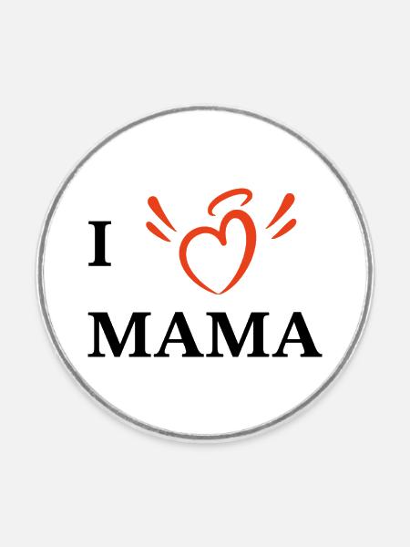 Ich liebe Mama - Runder Kühlschrankmagnet - Weiß