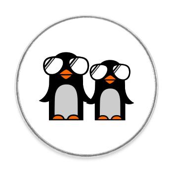 funky penguins - Round  fridge magnet - white - Front