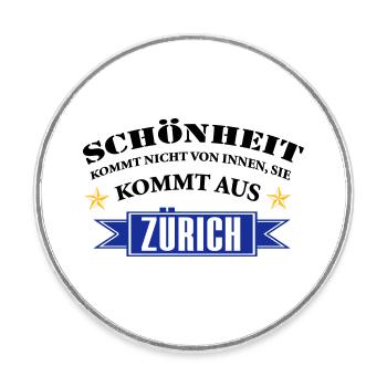 Beauty from Zurich - Round  fridge magnet - white - Front