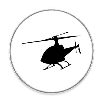 hélicoptère - Magnet rond - blanc - Devant