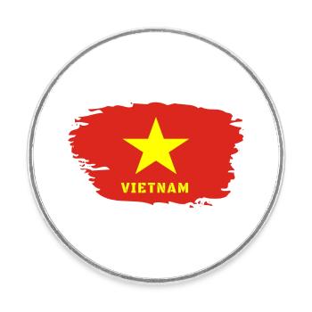 Vietnam Flagge / Geschenk Hanoi Asien Südostasien - Runder Kühlschrankmagnet - Weiß - Vorne