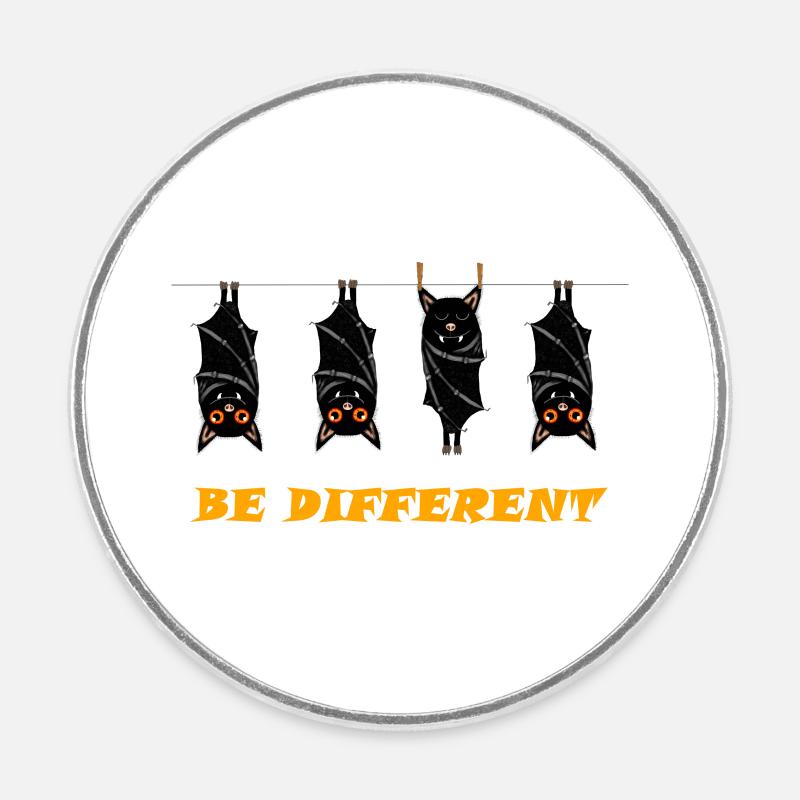 BE DIFFERENT - Round fridge magnet - white