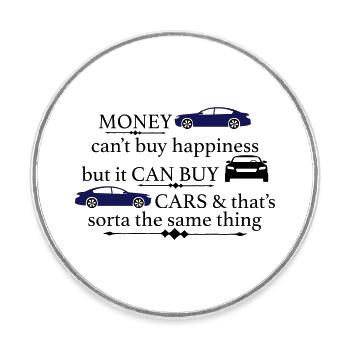automobile - Round  fridge magnet - white - Front