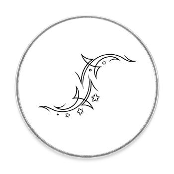 Tribal avec des étoiles - Magnet rond - blanc - Devant