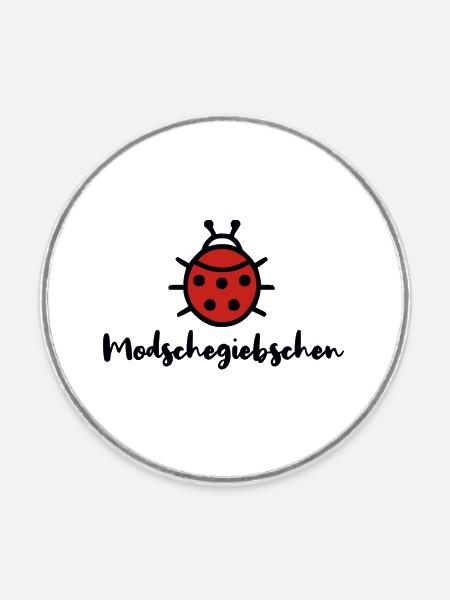 Modschegiebchen Marienkäfer Sächsisch Dialekt - Runder Kühlschrankmagnet - Weiß