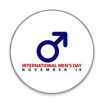 International Men's Day - Round  fridge magnet - white - Front