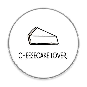 gâteau au fromage gâteau aux amateurs de gâteau au fromage - Magnet rond - blanc - Devant