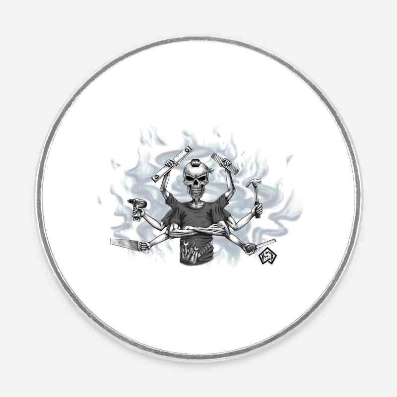 Polyvalent, polyvalent, gardien, artisan - Magnet rond - blanc