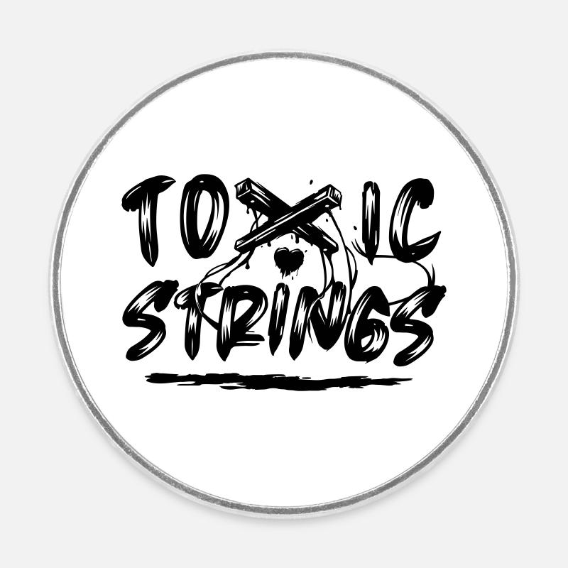 Toxic Strings - Round  fridge magnet - white