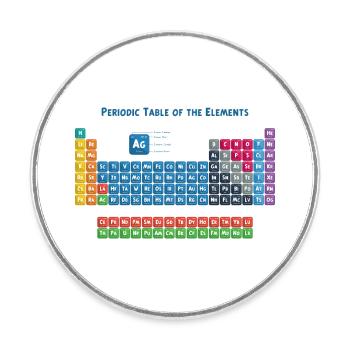 Tableau périodique des éléments 2 - Magnet rond - blanc - Devant