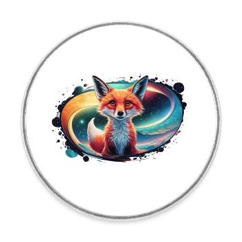 Fuchs - Illustration - Runder Kühlschrankmagnet - Weiß - Vorne