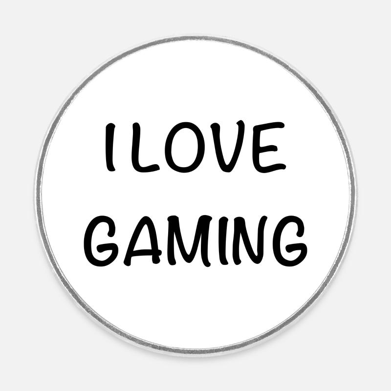 I love gaming - Round fridge magnet - white