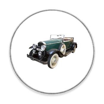 Voiture historique - Magnet rond - blanc - Devant