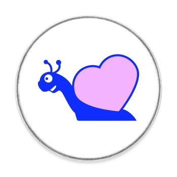Escargot Coeur Escargot Coquille Mignon Amour Romantique - Magnet rond - blanc - Devant