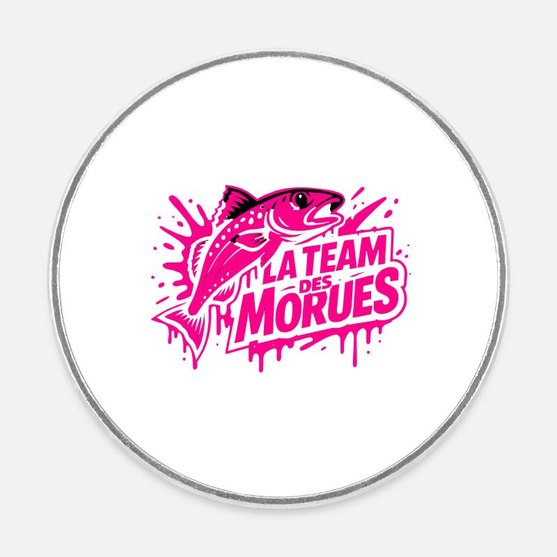 Neon Cod Team - Round  fridge magnet - white