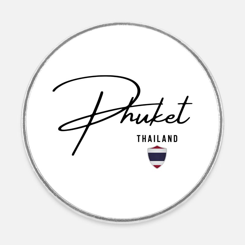 Design élégant Phuket, fierté thaïlandaise - Magnet rond - blanc