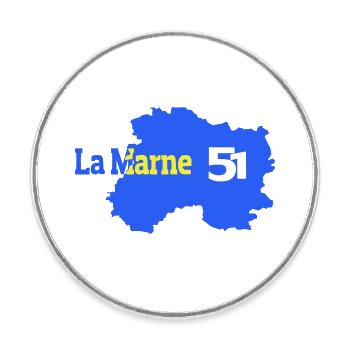 Der Stadtplan des Departements Marne 51 - Runder Kühlschrankmagnet - Weiß - Vorne