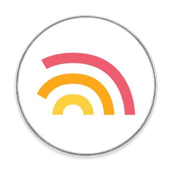 Rainbow Logo - Round  fridge magnet - white - Front
