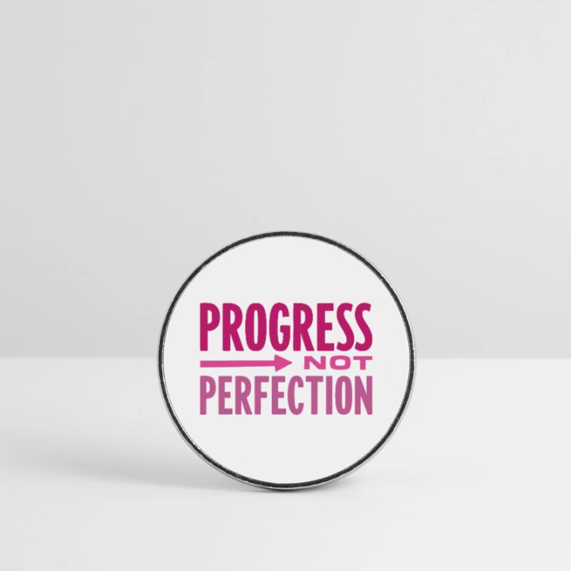 Le progrès, pas la perfection Le progrès compte Magnet rond