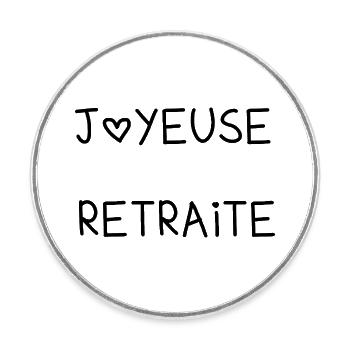 HAPPY RETREAT. RETIREMENT. RETIRED. RETIREMENT. - Round  fridge magnet - white - Front