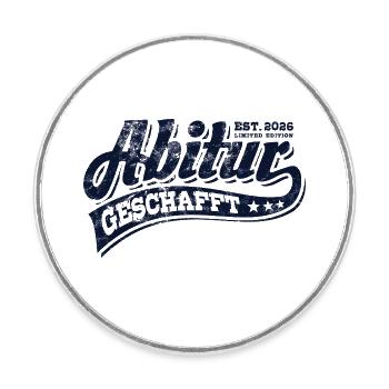 Abi Est 2026 - Abitur - Geschenk - Runder Kühlschrankmagnet - Weiß - Vorne