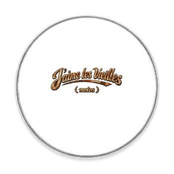 I like old Rusty motorcycles - Round  fridge magnet - white - Front