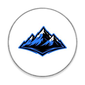 Berge Symbol Alpen - Runder Kühlschrankmagnet - Weiß - Vorne