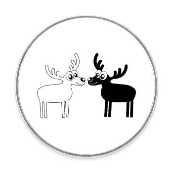 Elks - Round  fridge magnet - white - Front