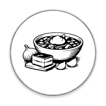 Borsch - Runder Kühlschrankmagnet - Weiß - Vorne