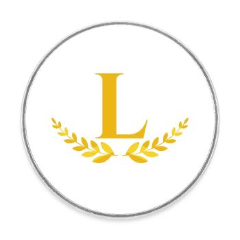 L - Runder Kühlschrankmagnet - Weiß - Vorne