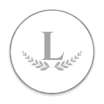L - Round  fridge magnet - white - Front