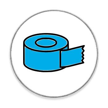 Tape Roll Comic - Round  fridge magnet - white - Front