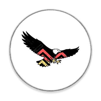 Drapeau des fans d’Adler Allemagne - Magnet rond - blanc - Devant
