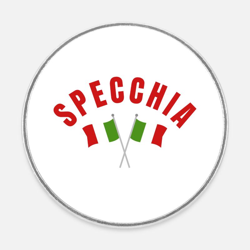 Speccchia Italian Flags Emblem - Round  fridge magnet - white