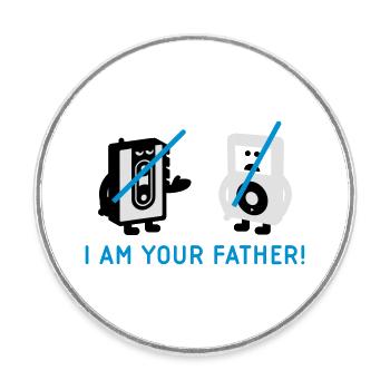 darth vader vs pod - Magnet rond - blanc - Devant