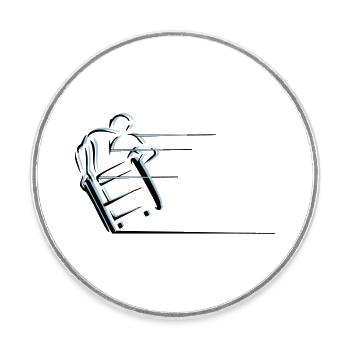 Fauteuil roulant sport vitesse - Magnet rond - blanc - Devant